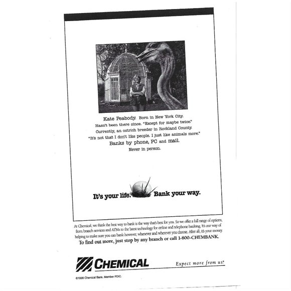 Chemical Bank Banking ADVER 1990s  Vintage Print Ad - Picture 1 of 2